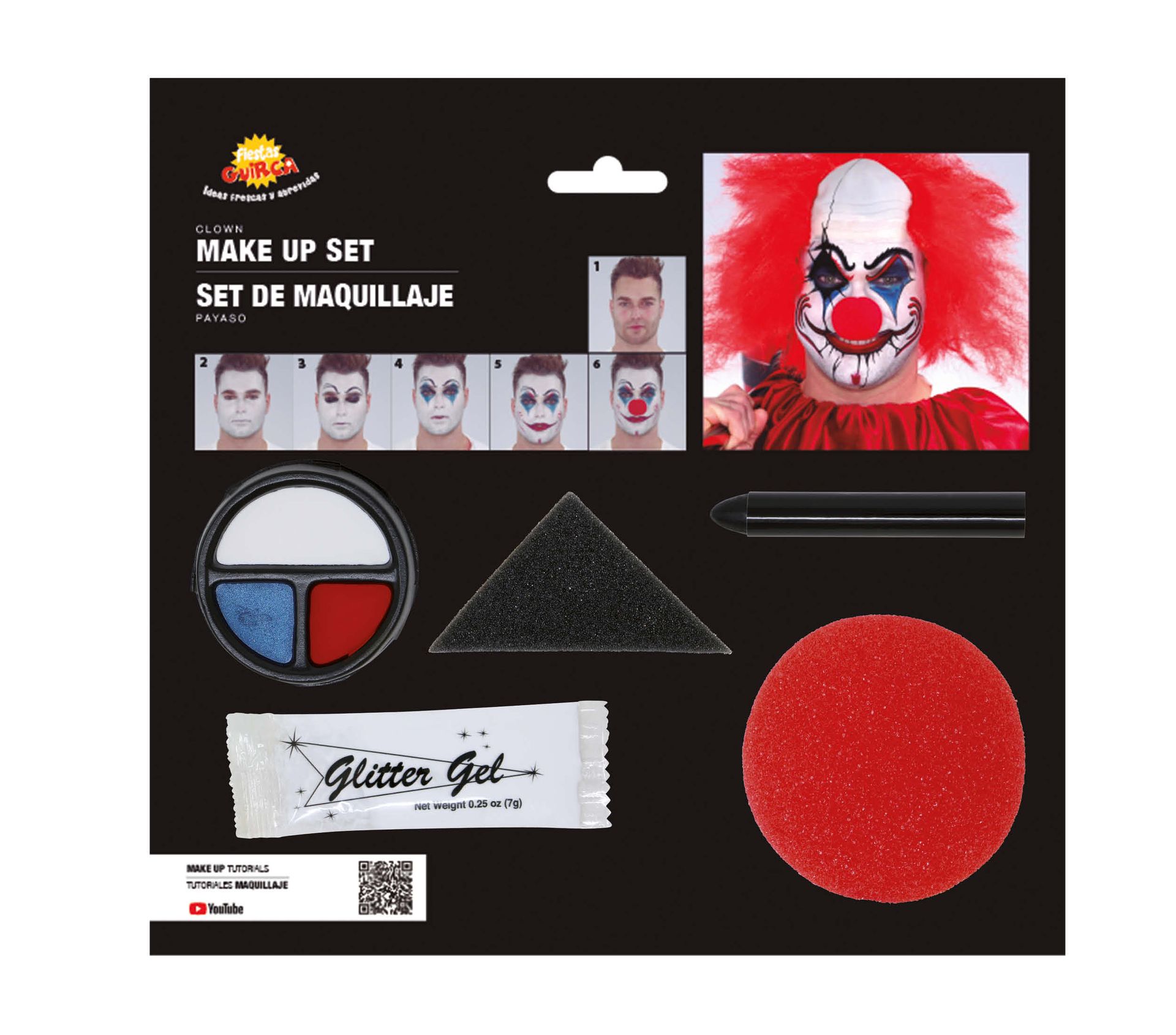 Creepy clown make up set