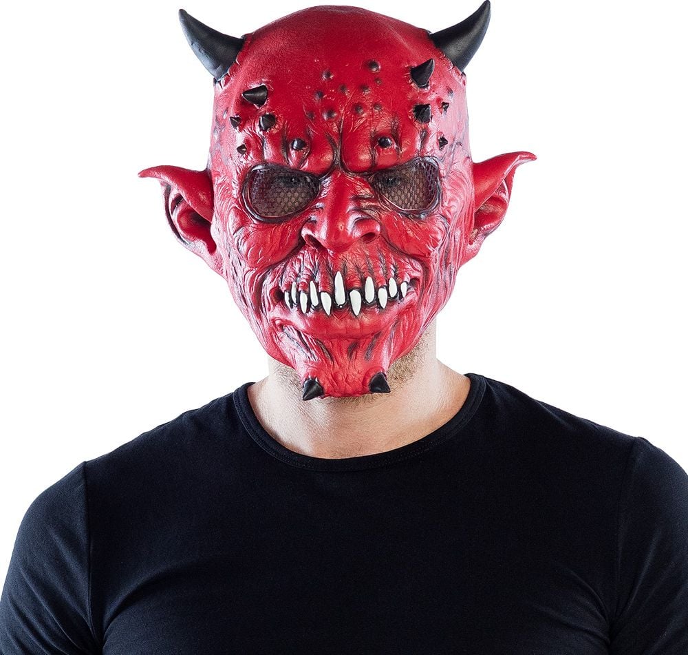 Creepy duivel hoofdmasker latex halloween