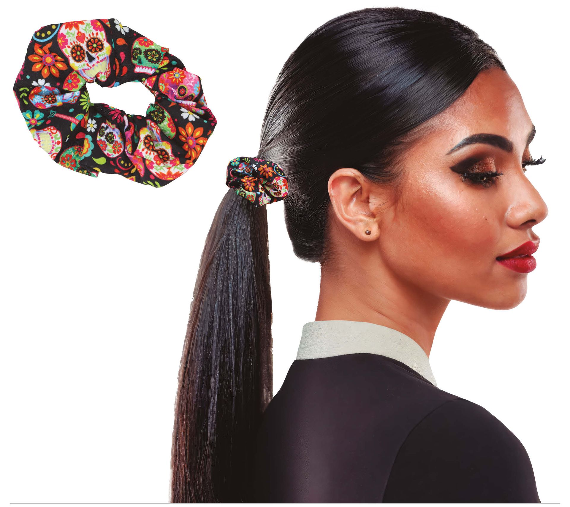 Día de Muertos haar scrunchie