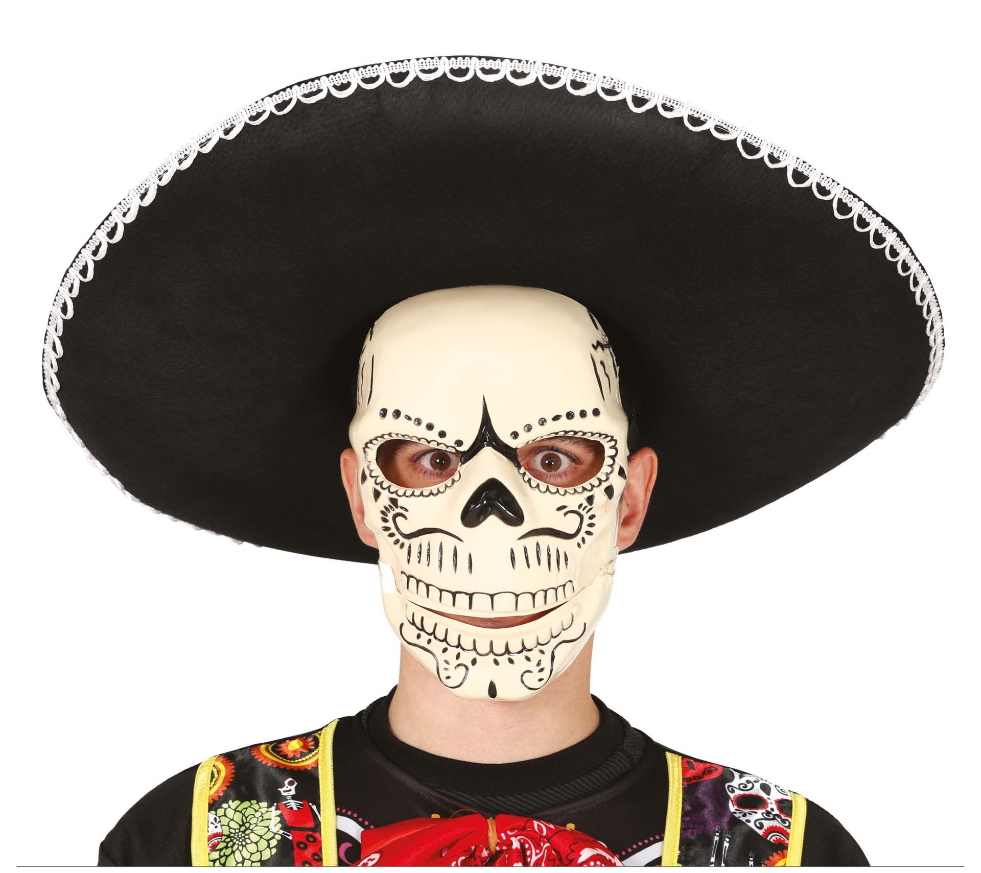 Día de Muertos muzikant skelet masker