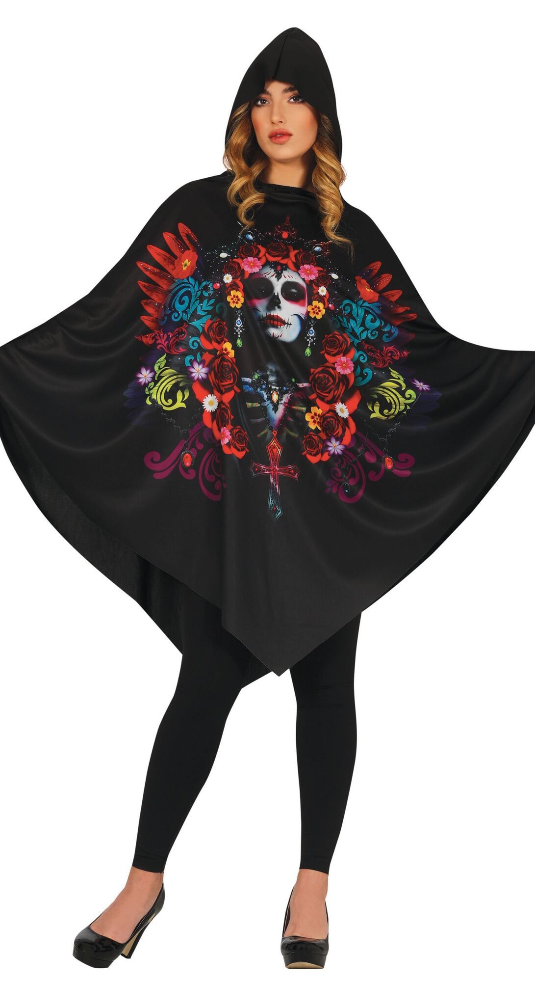 Día de Muertos poncho halloween dames