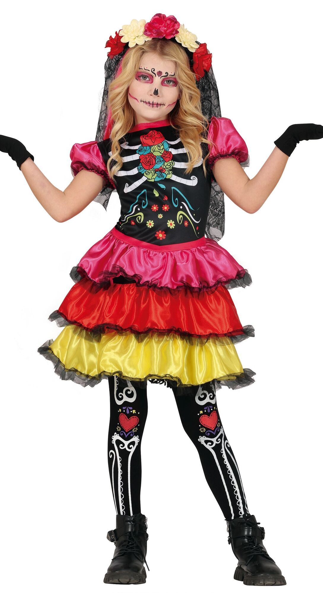 Día de Muertos skelet jurk halloween meisjes