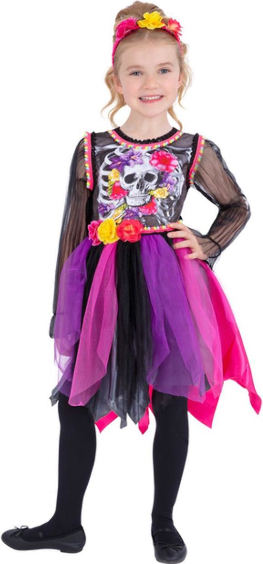 Day of the Dead Jurk Meisjes Zwart