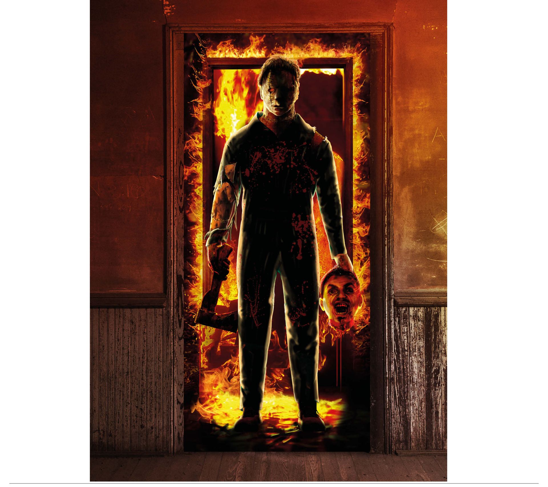 Deurdecoratie Michael Myers 80 x 180 cm halloween