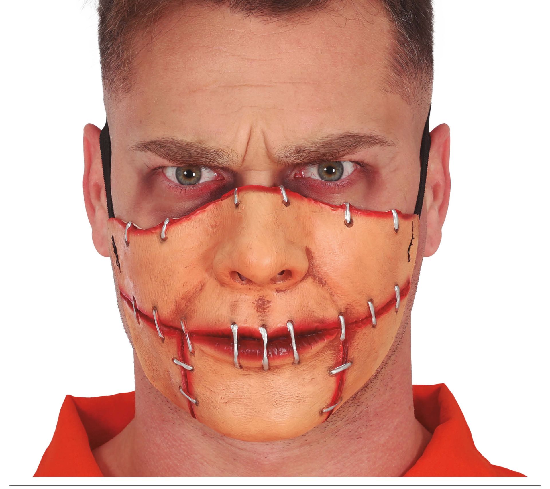 Dichtgenaaide mond halfmasker latex halloween