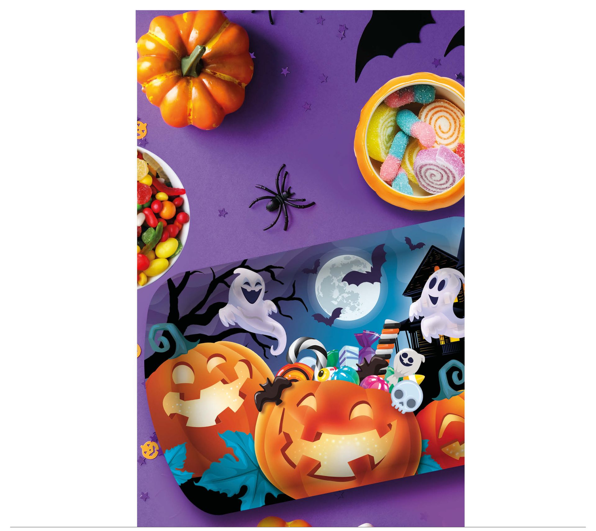 Dienblad pompoen vrolijk 39 x 24 cm halloween