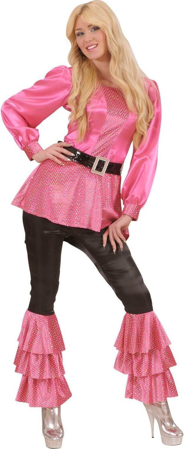 Zwarte Broek Wit Roze Pailletten Feestkleding Nl