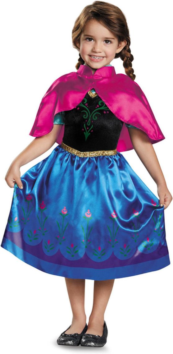 Disney Frozen Anna Kostuum Meisjes Blauw en Roze