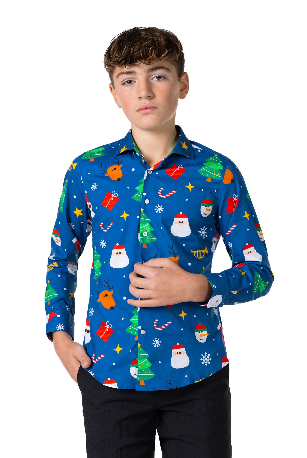 Festivity Blue shirt Tiener Jongens Opposuits