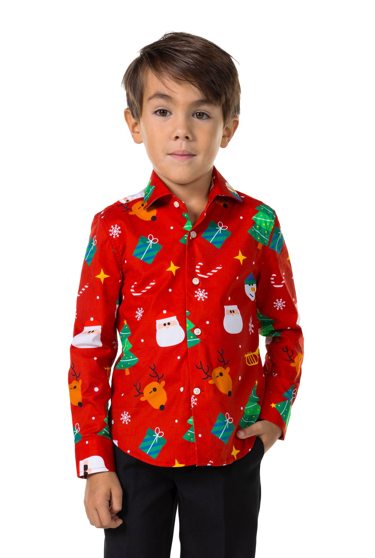 Festivity Red Boys shirt Jongens Opposuits