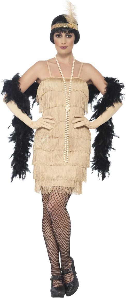 Flapper Jurk Dames Goud