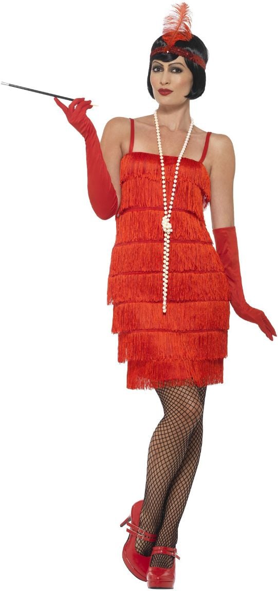 Flapper Jurk Dames Rood