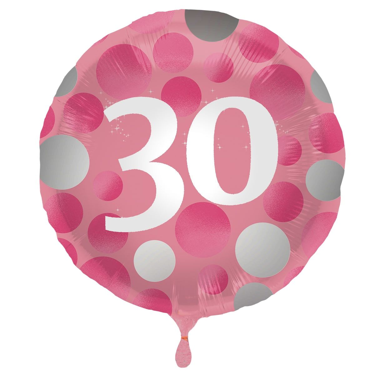 Folieballon glossy 30 happy birthday roze