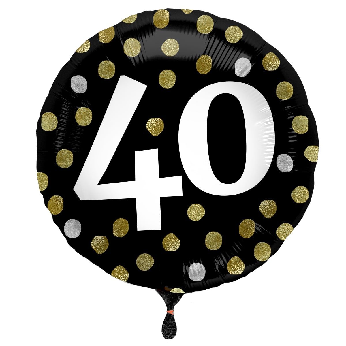 Folieballon glossy 40 happy birthday zwart