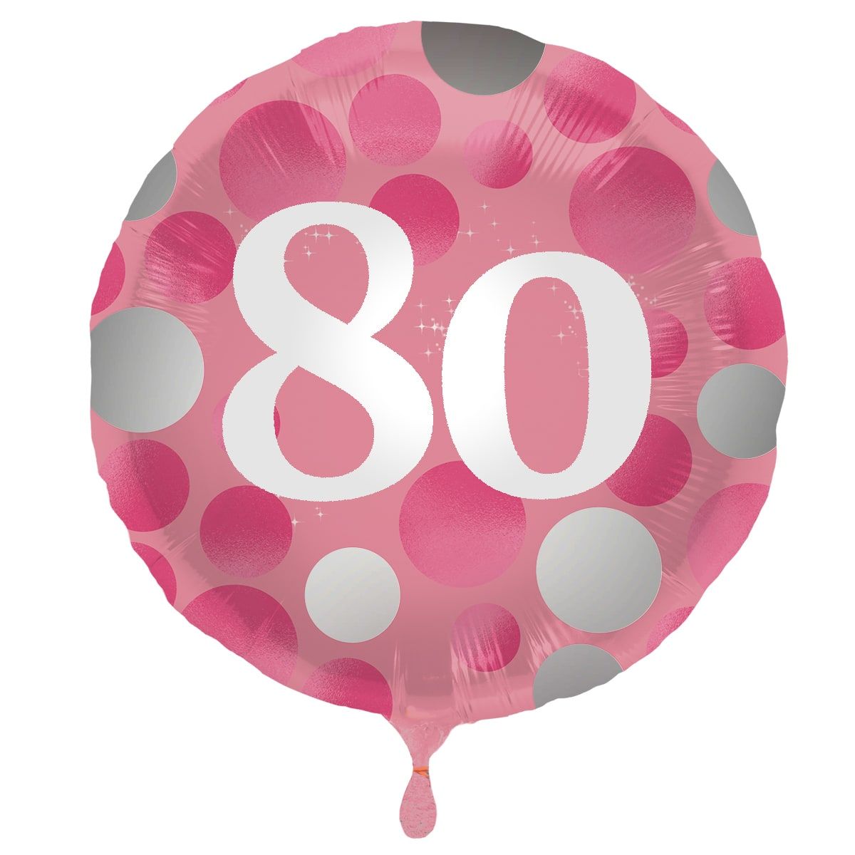 Folieballon glossy 80 happy birthday roze