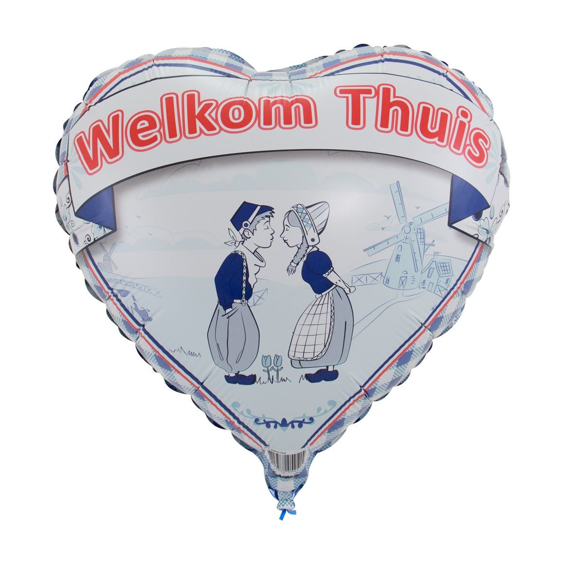 Folieballon hartvorm welkom thuis delfts blauw