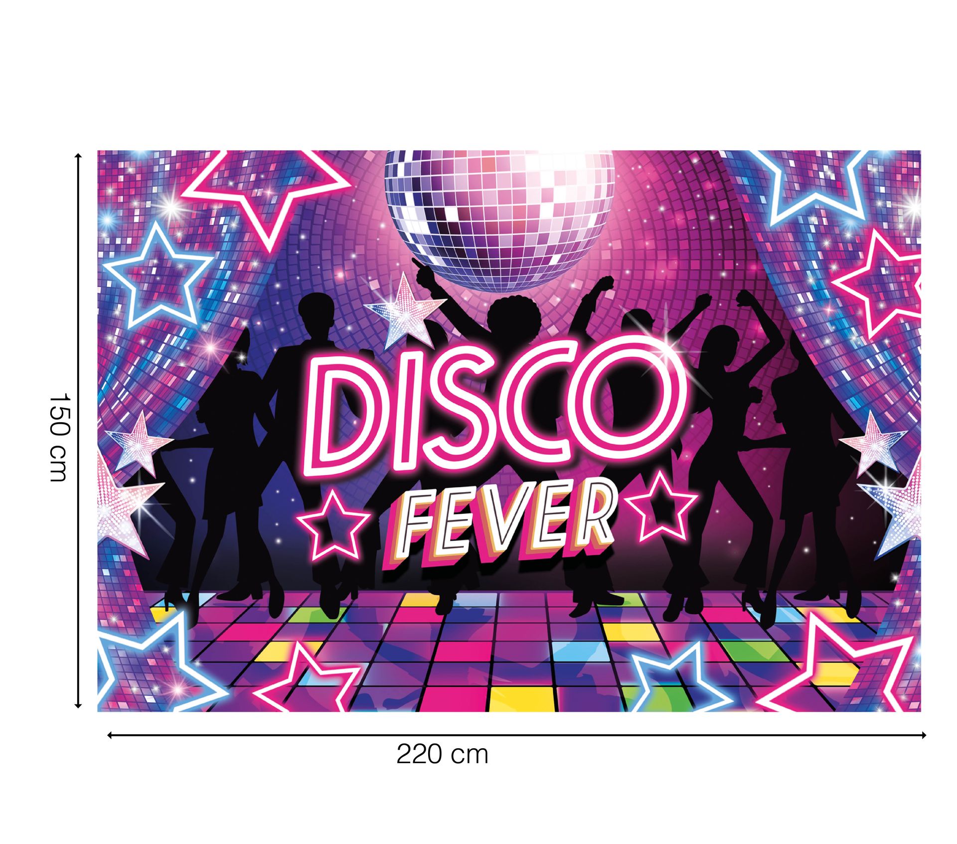 Fotoachtergrond retro disco 220 x 150 cm