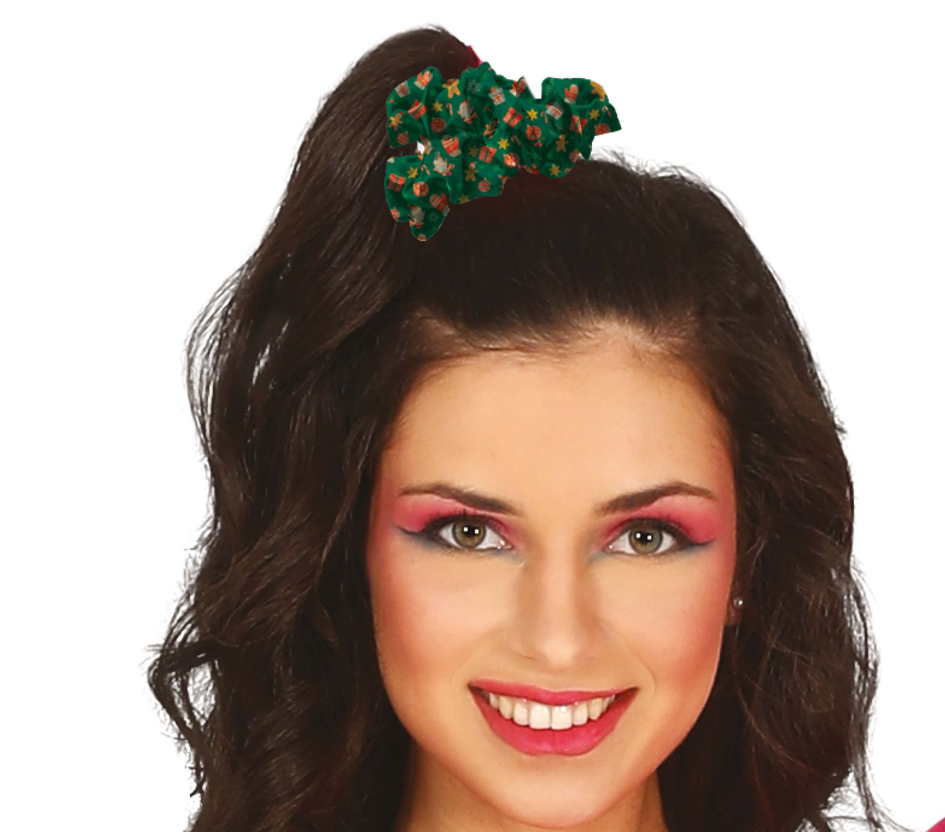 Foute kerst haar schrunchie groen 3 stuks