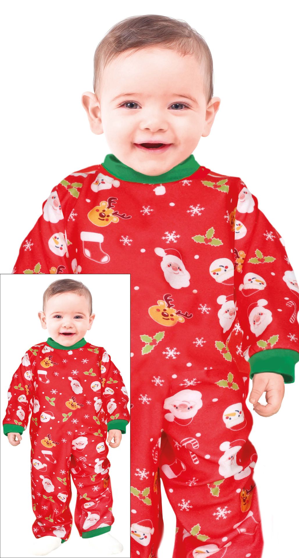 Foute kerstpyjama baby rood