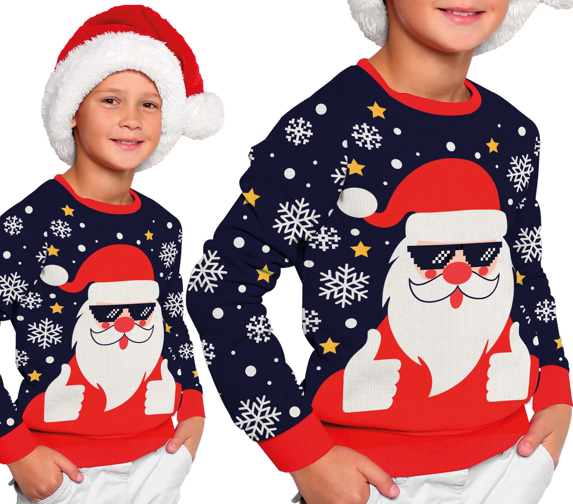 Foute kersttrui cool santa kind