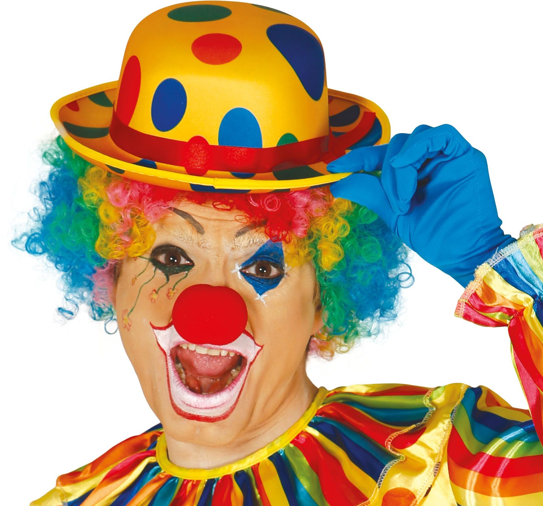 Gestipte bolhoed clown