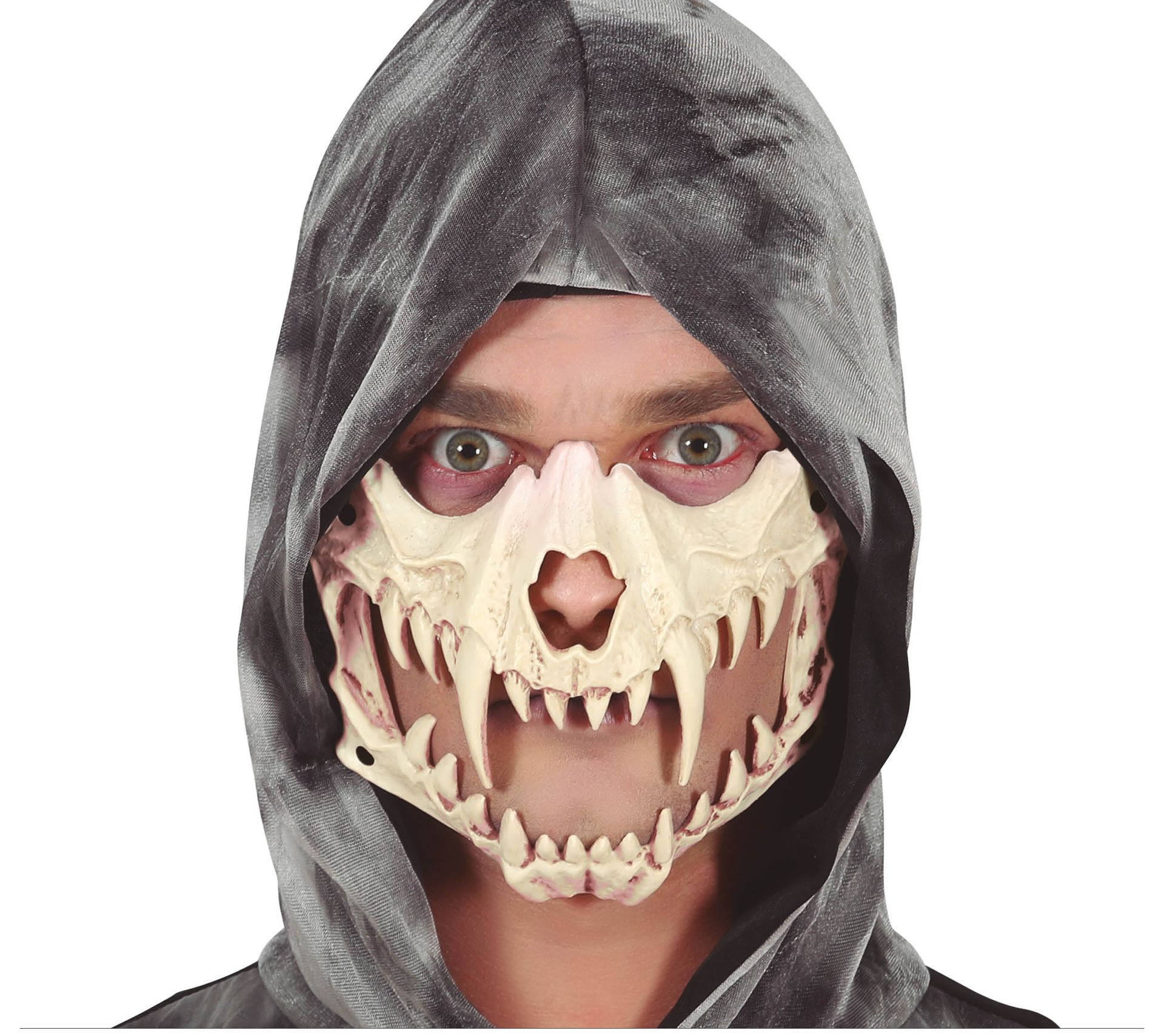 Gevaarlijk carnivoor gebit halfmasker halloween