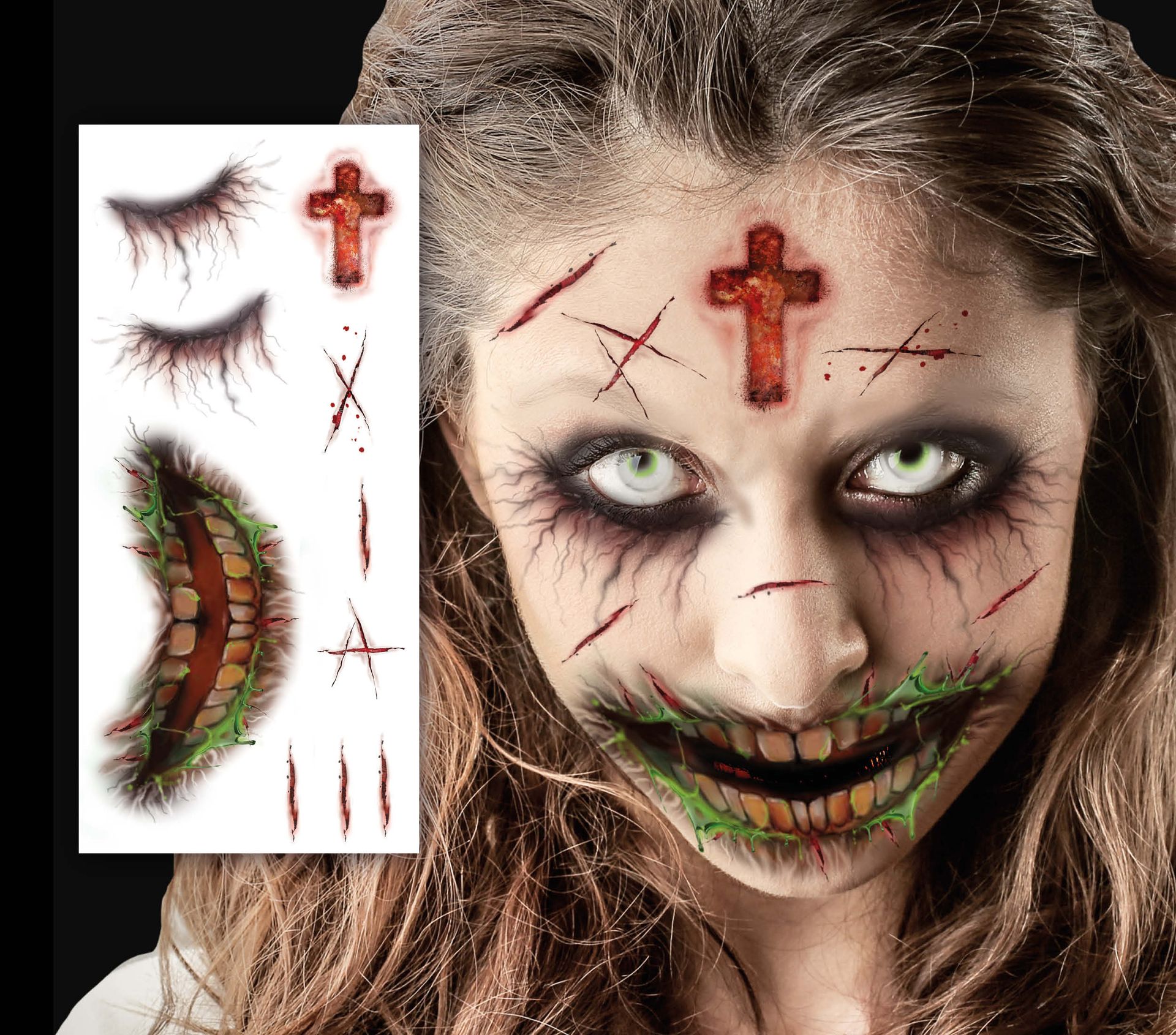 Gezichtstattoos zombie halloween