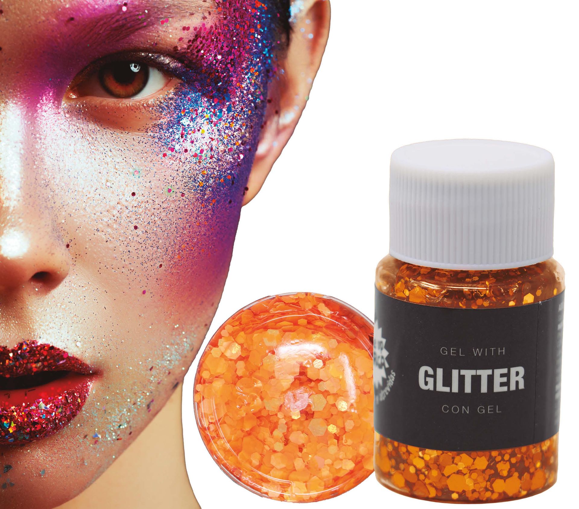 Glitter gel oranje 20g