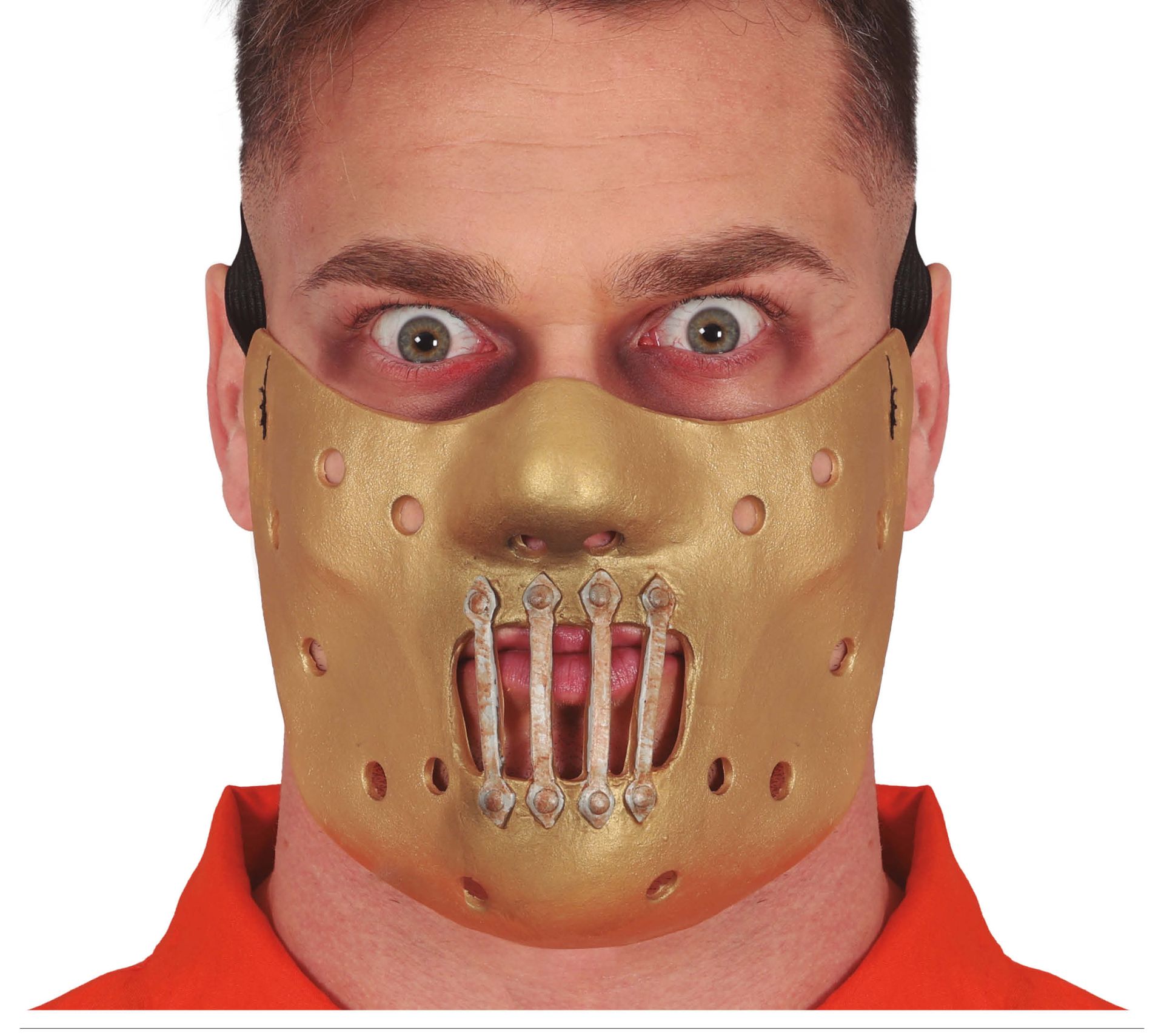 Gouden Hannibal Lecter halfmasker latex halloween