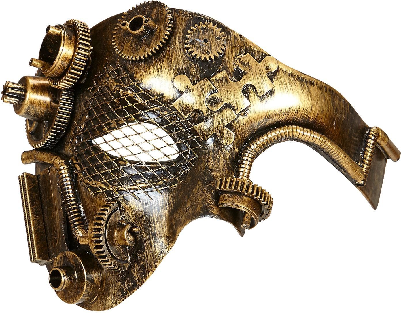 Gouden steampunk half-gezichts masker