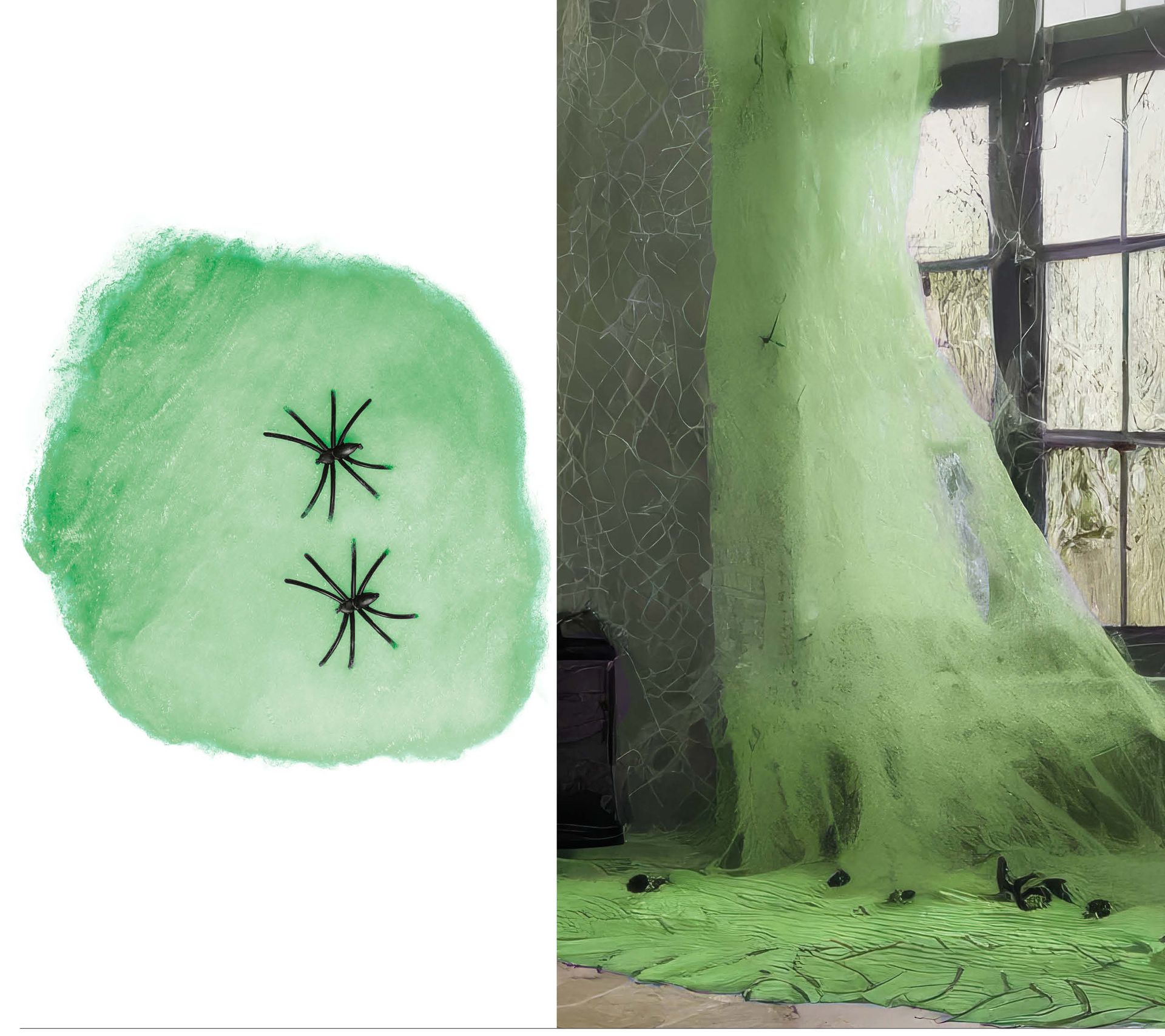 Groen spinnenweb 100g halloween