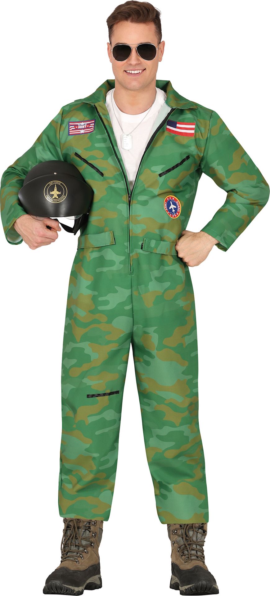 Groene Camouflage Piloten Outfit