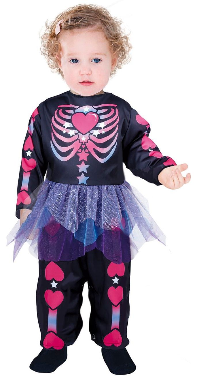 Halloween roze skelet outfit baby