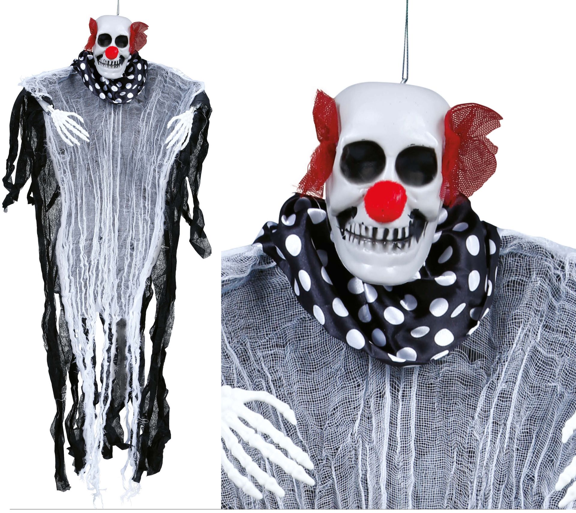 Hangdecoratie skelet clown 80 cm halloween