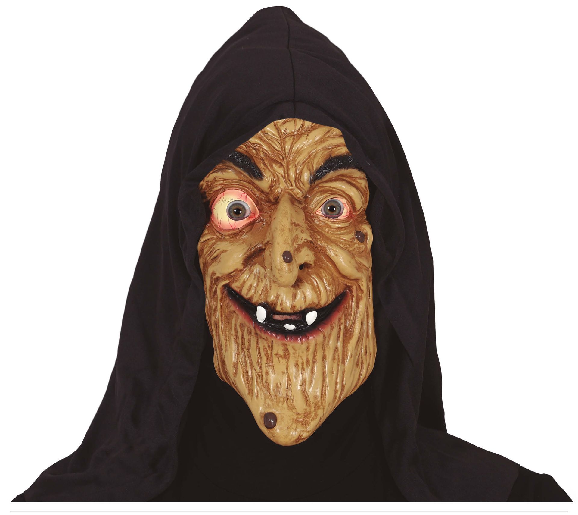 Heks masker met kap halloween