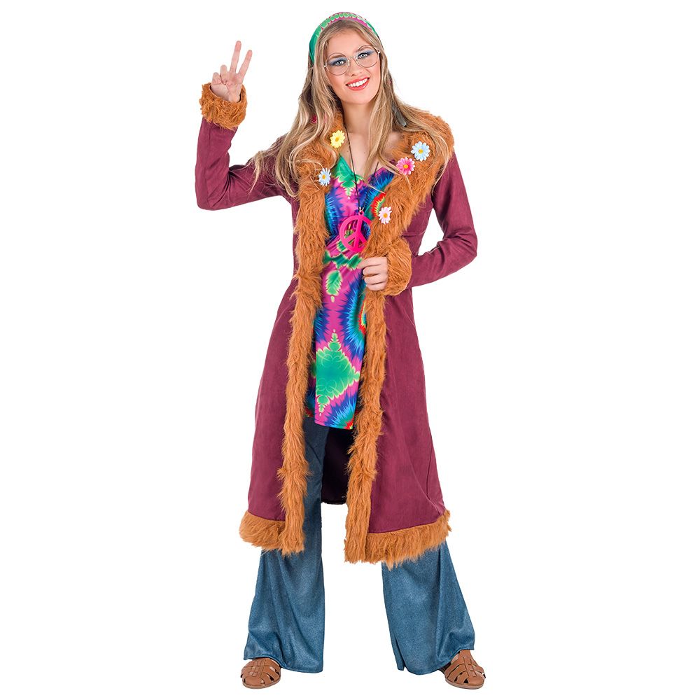 Hippie kostuum dames rood compleet