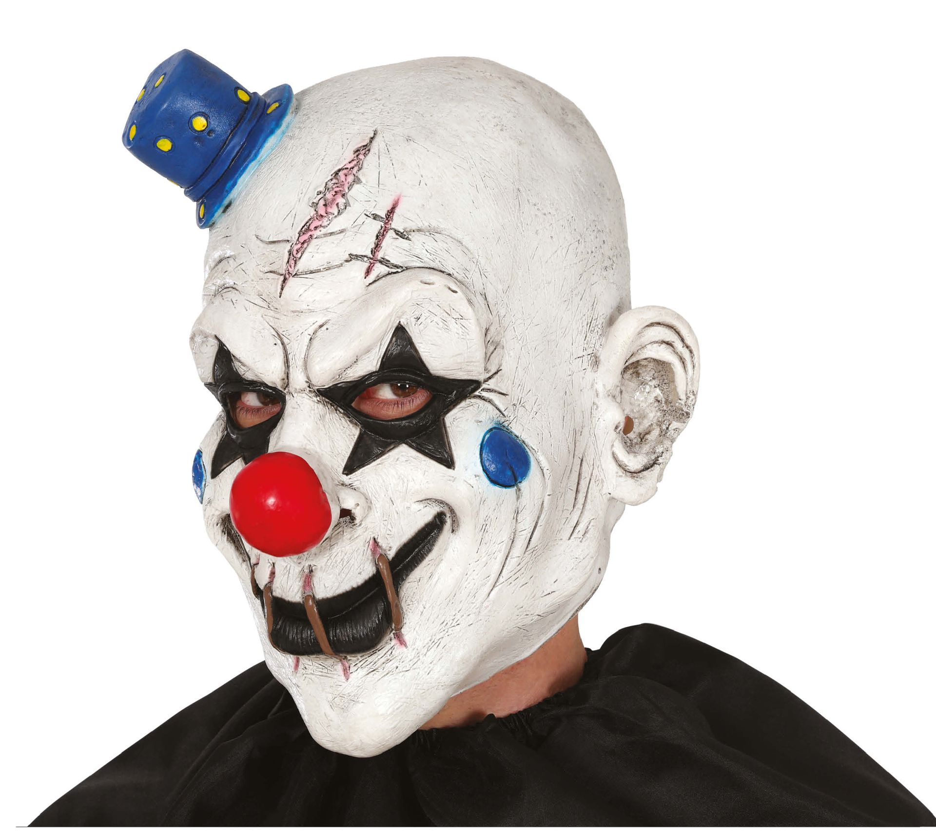 Horror clown met muts masker halloween