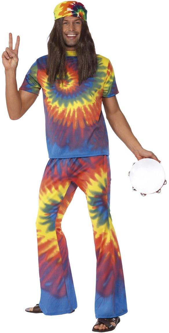 Jaren 60 Tie Dye outfit heren