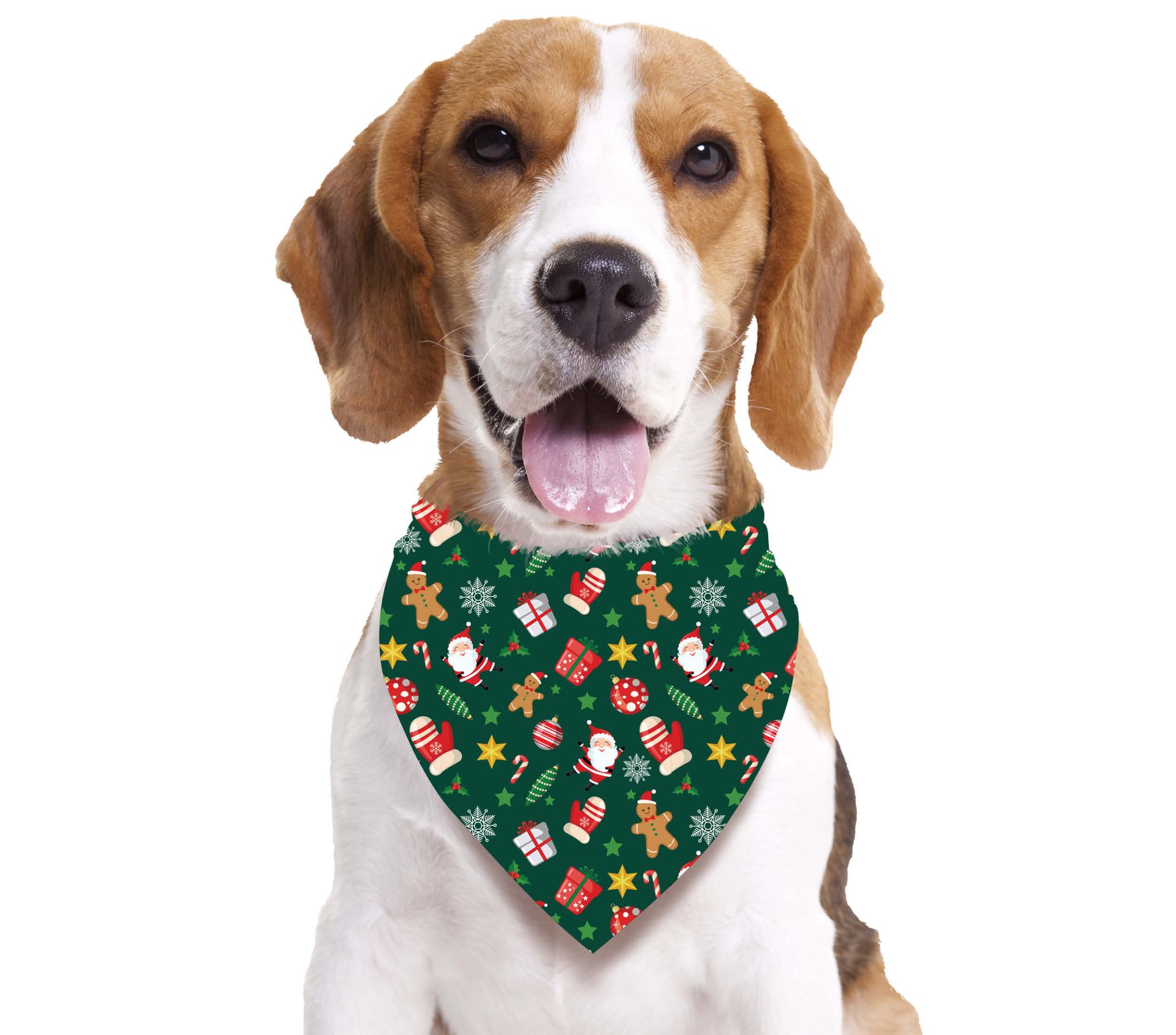 Kerstbandana voor honden groen