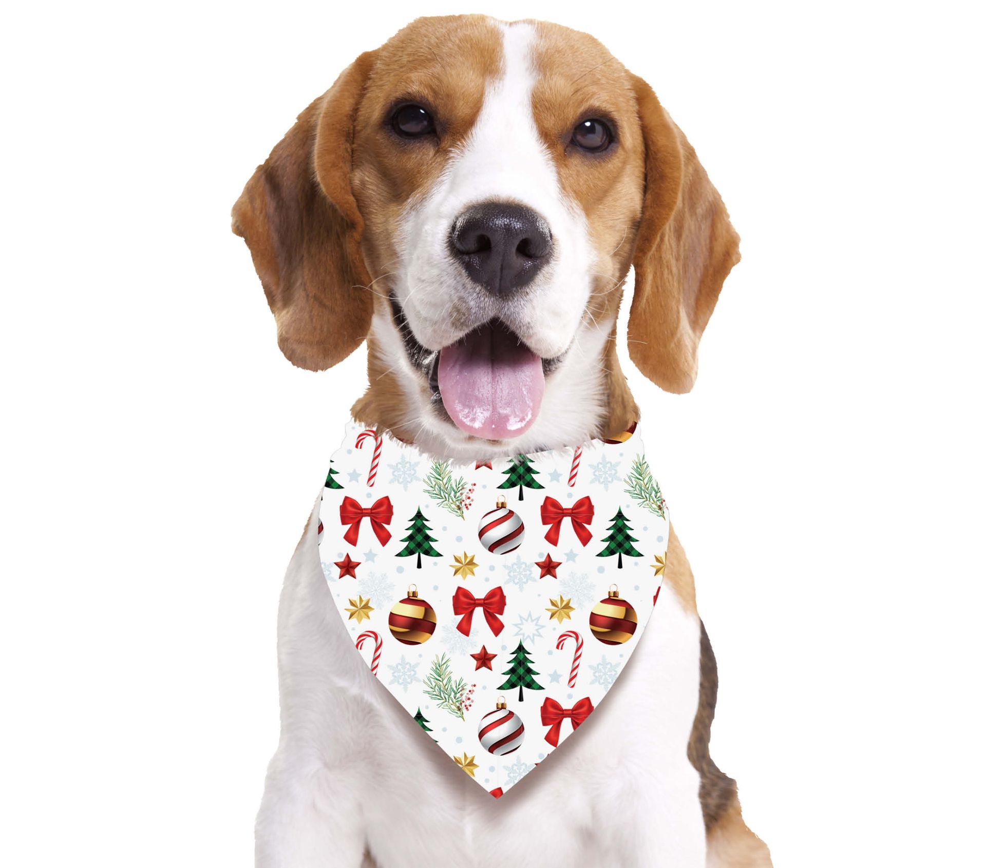 Kerstbandana voor honden wit