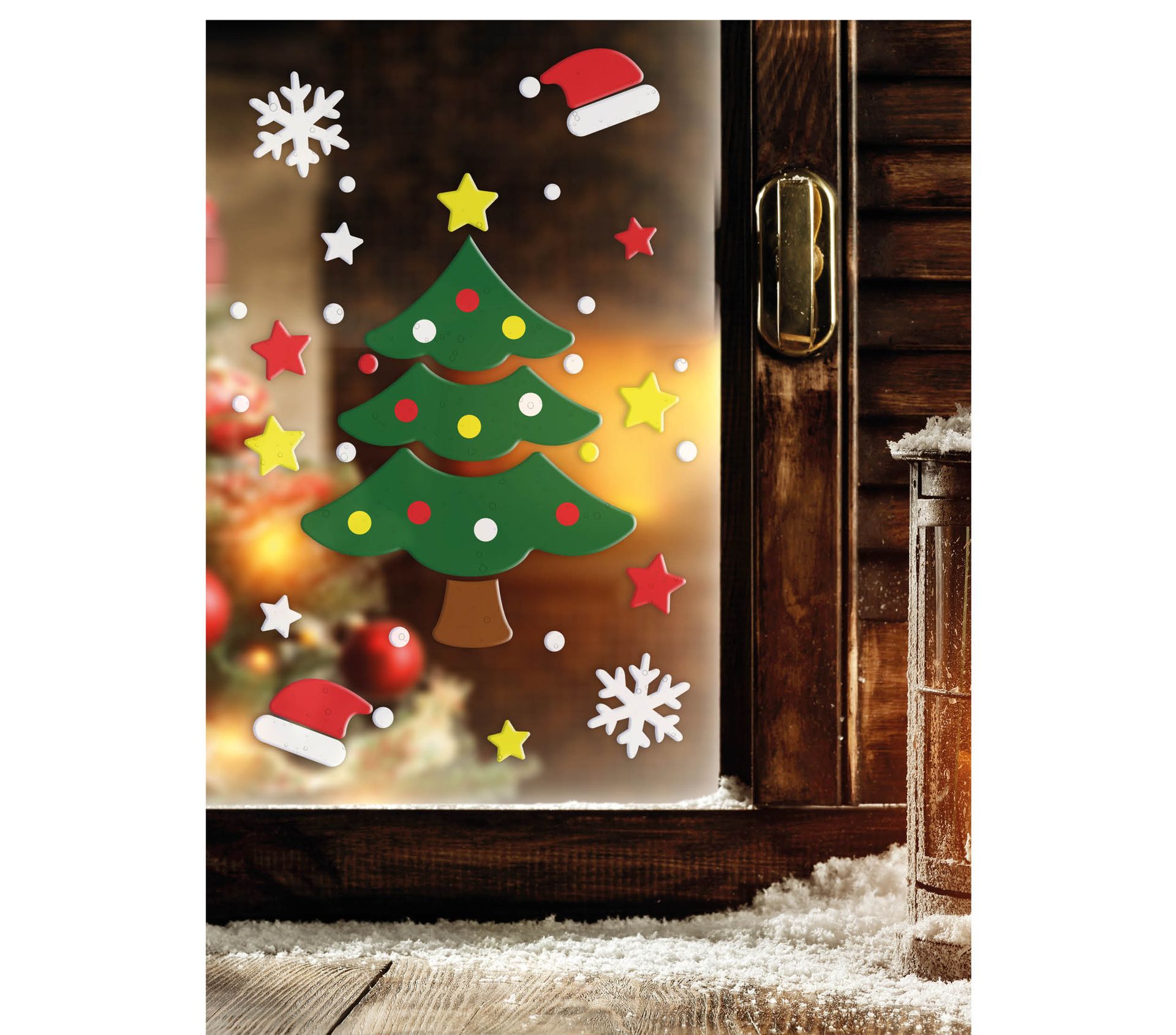 Kerstboom raam stickers gel kerst