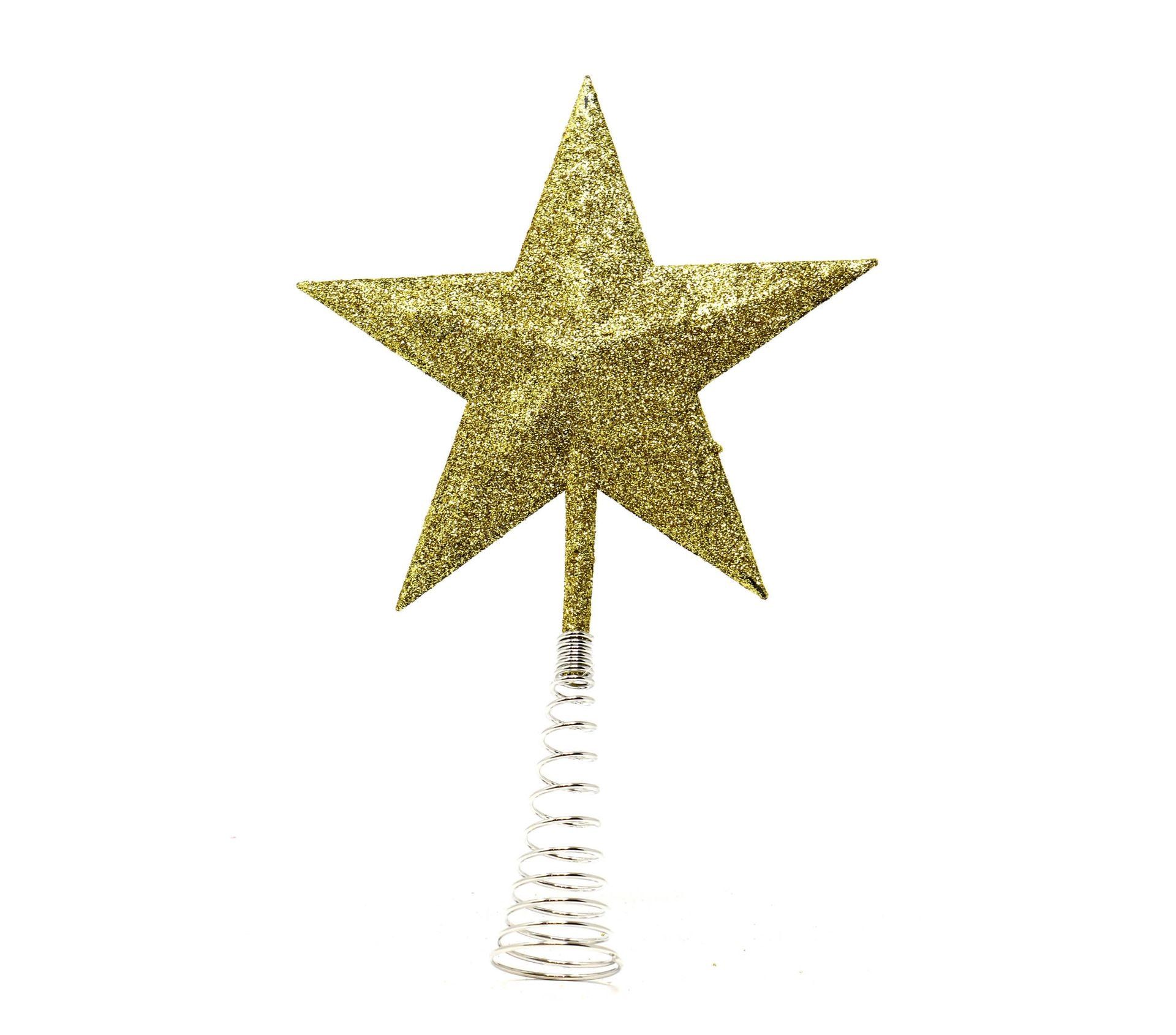 Kerstboom topper spiraal ster goud 23cm