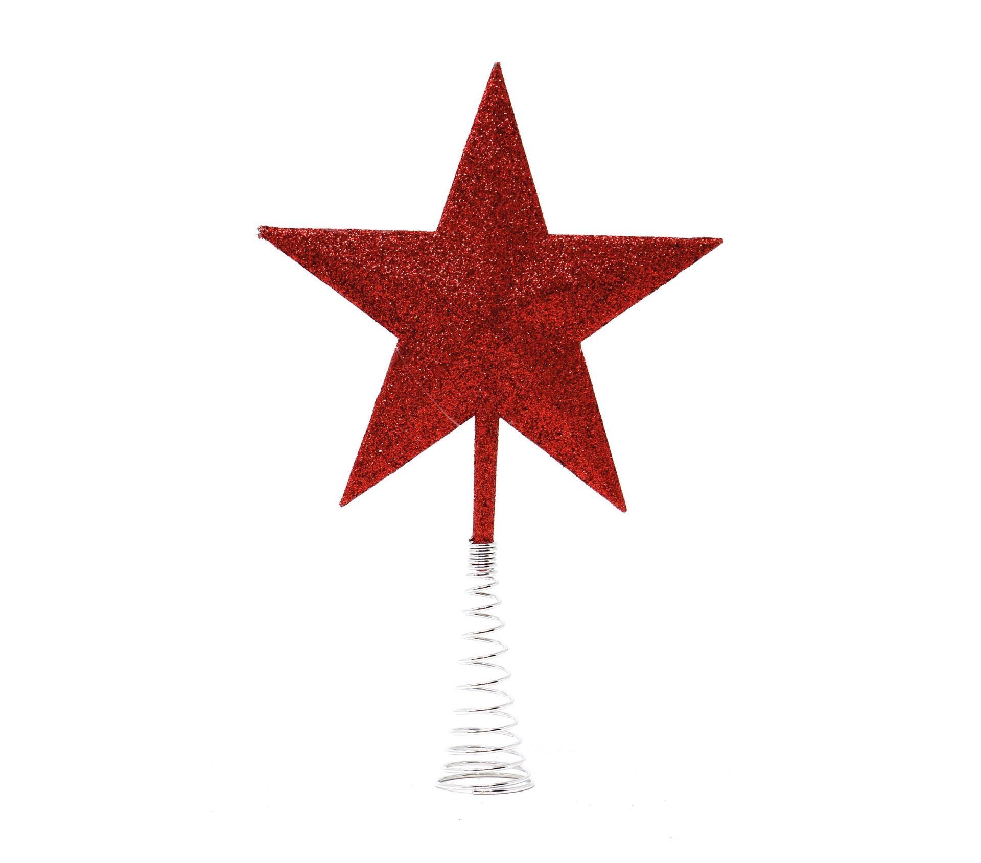 Kerstboom topper spiraal ster rood 23cm