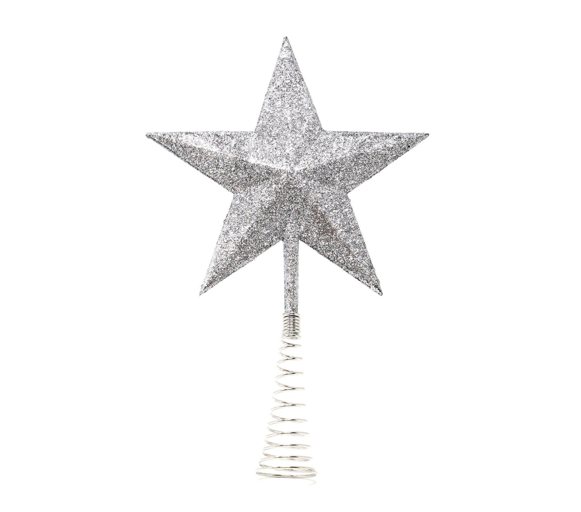 Kerstboom topper spiraal ster zilver 23cm