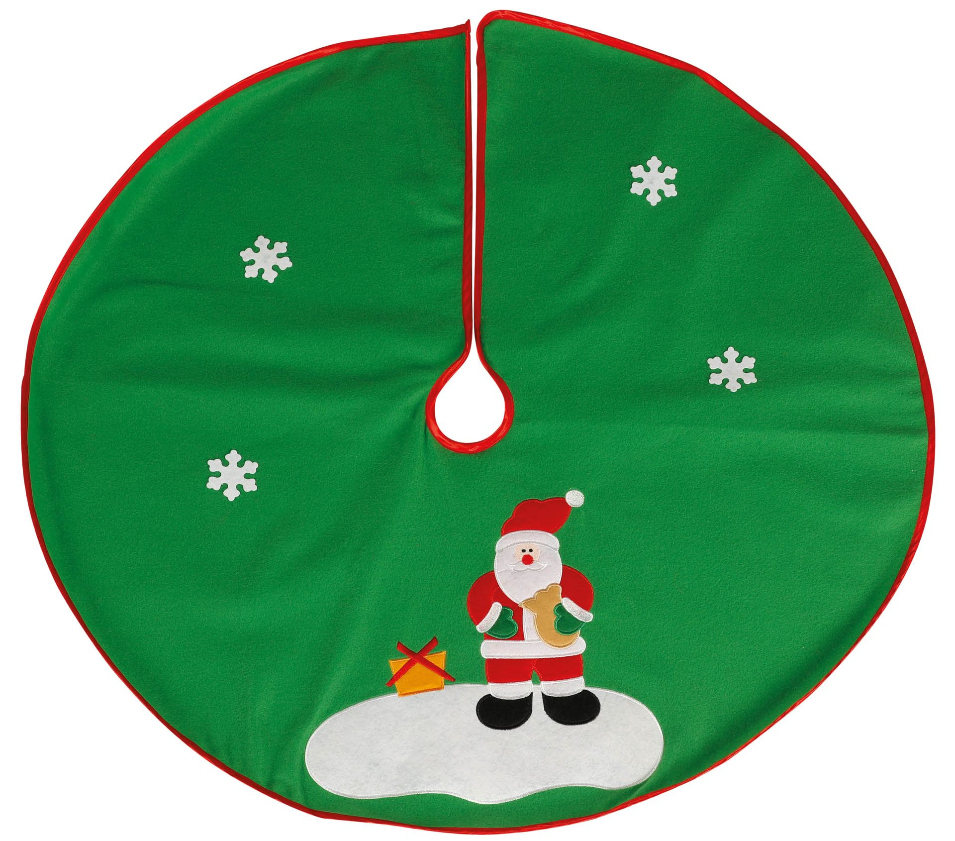 Kerstboomkleed met kerstman groen 90cm