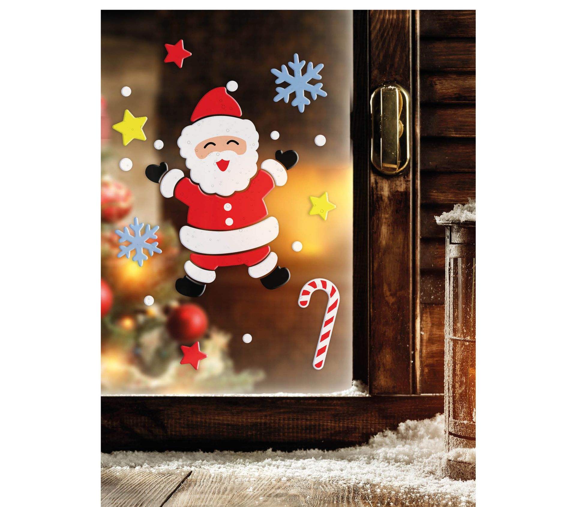 Kerstman raam stickers gel kerst