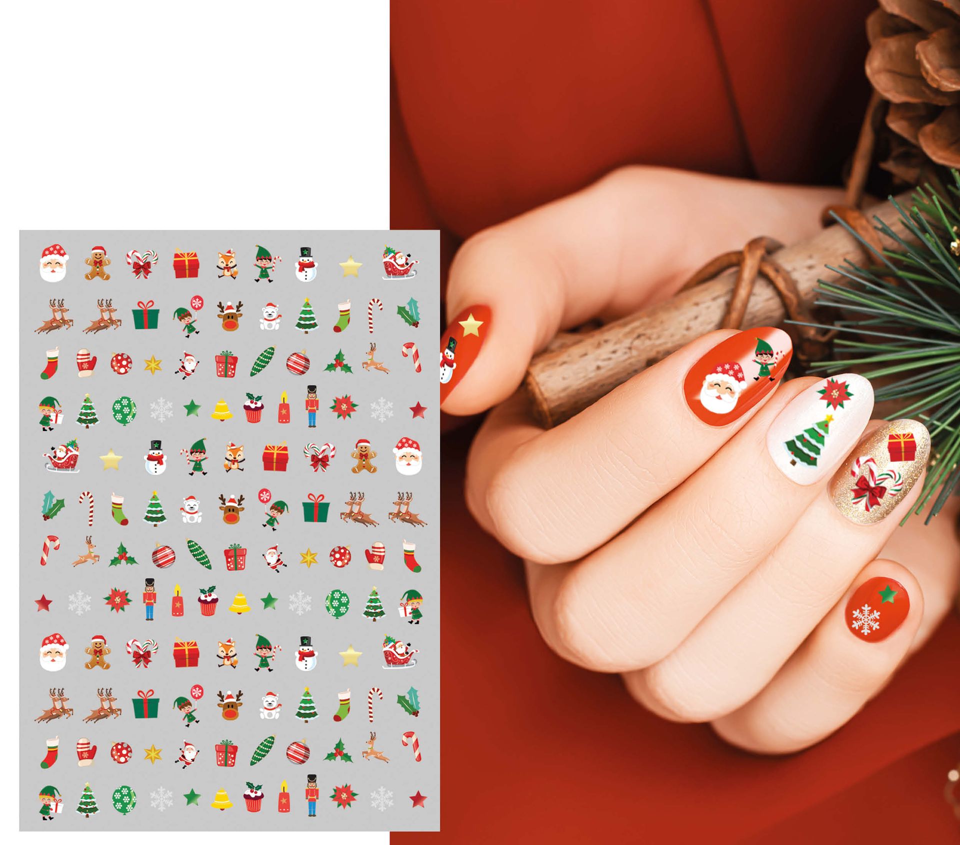 Kerstmis nagelstickers kerst iconen