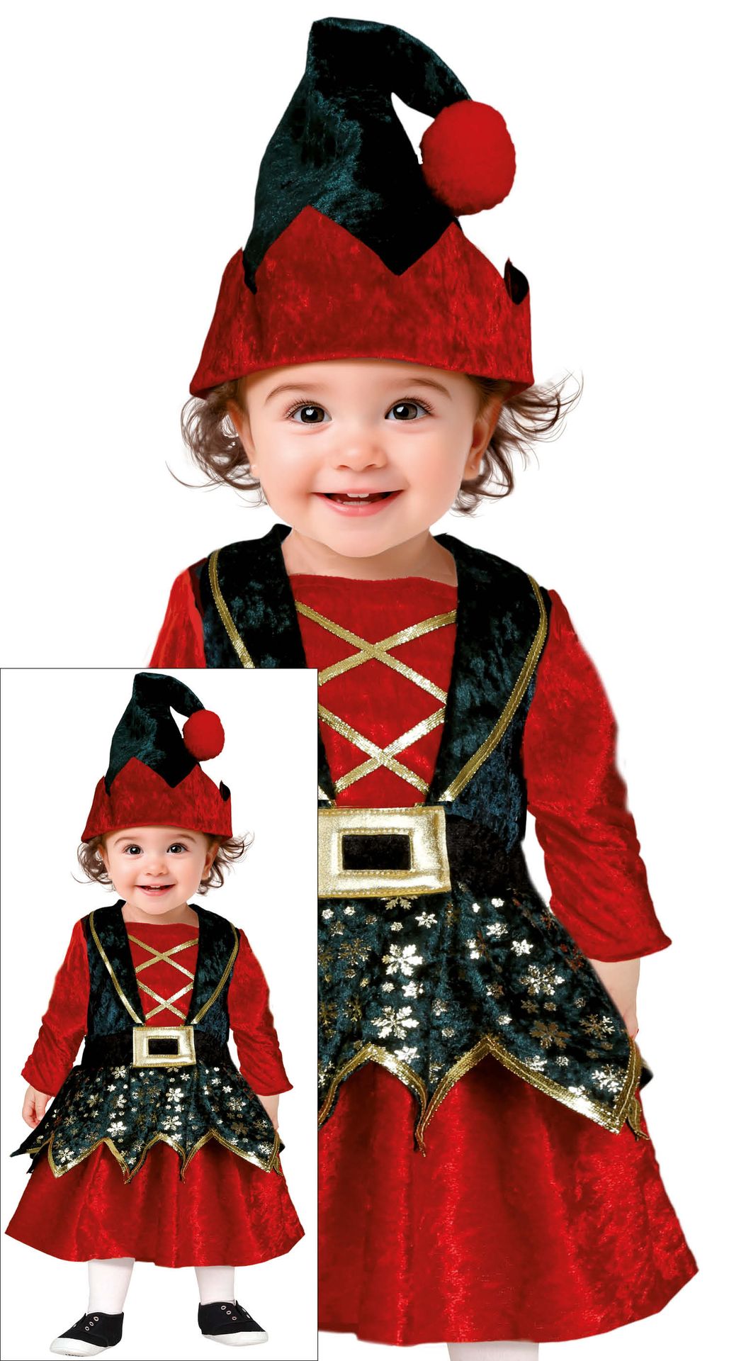 Luxe kerst elf jurk baby