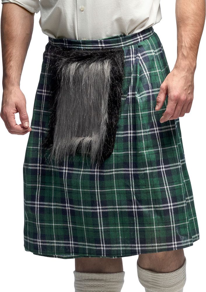 MacKenzie Groene Schotse Kilt met Bijpassende Tas