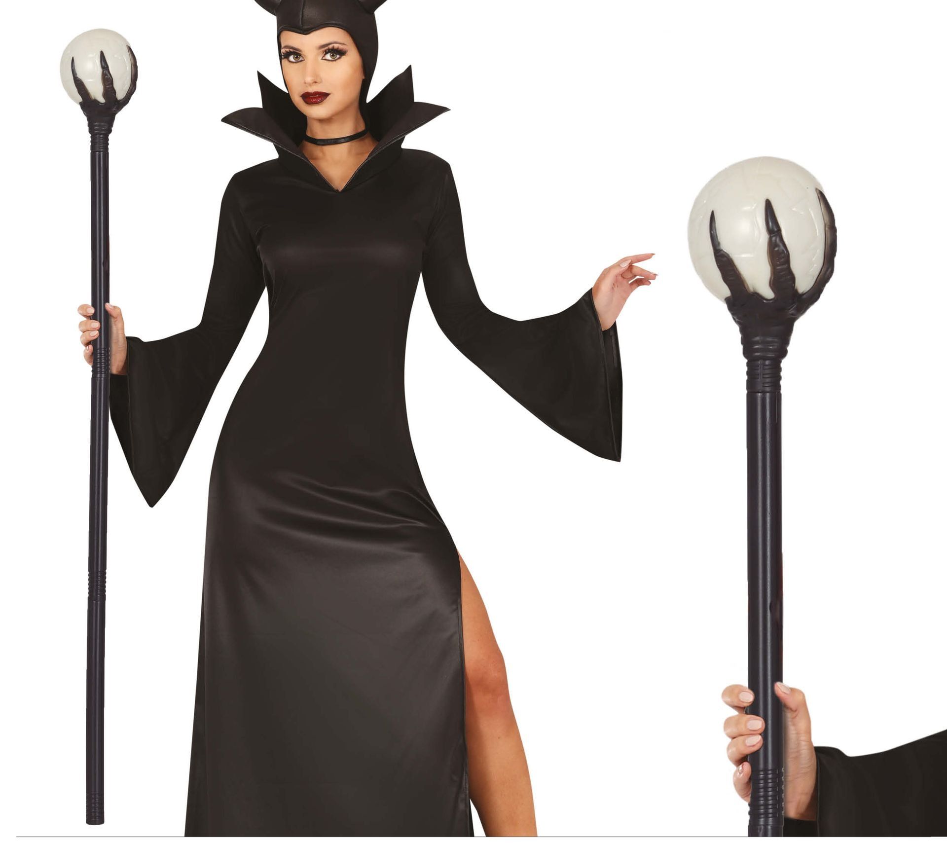 Maleficent staf met tovernaarsbol 100 cm